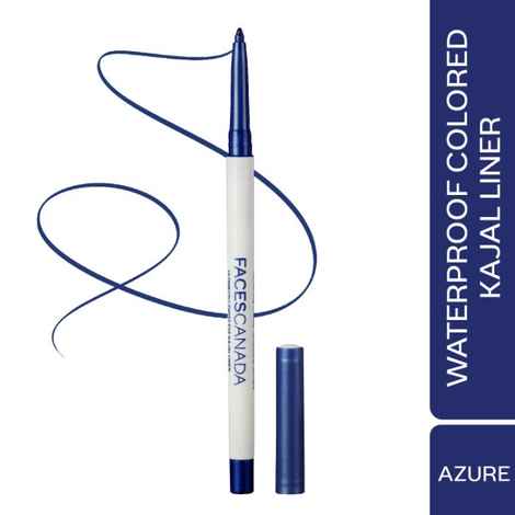 FACES CANADA Ultime Pro Twist Eye Kajal Liner - Azure, 0.35 gm | High Impact Intense Color In 1 Stroke | 24HR Long Stay | Matte Finish | Soft Texture | Waterproof & Smudgeproof | Made With Carnauba Wax