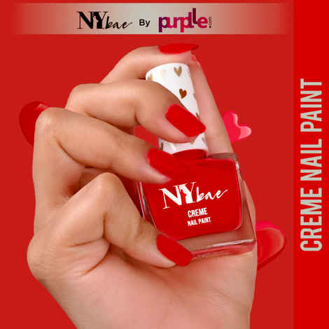NY Bae Creme Nail Paint - Coral Peach 35 (10 ml) | Purple | Rich Pigment | Chip-proof | Full Coverage | Travel Friendly | Vegan