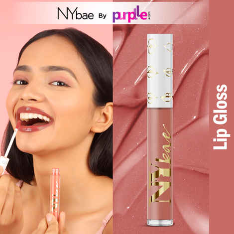 Buy NY Bae Gloss Getter Lip Gloss | Lip & Cheek Tint | Lightweight Glossy Lipstick | Nude Lip Balm | Non-Sticky | Peach Play 05 (2.8 ml) - Purplle