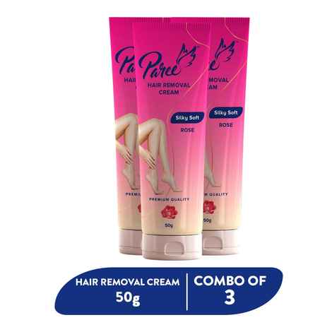 Buy Paree Hair Removal Cream for Women - 150 gm (Pack of 3) | Silky Soft Smoothing Skin with Natural Rose Extract | Enriched with Shea Butter | Suitable for Legs, Arms & Underarms | Non Toxic - Skin Friendly - Purplle