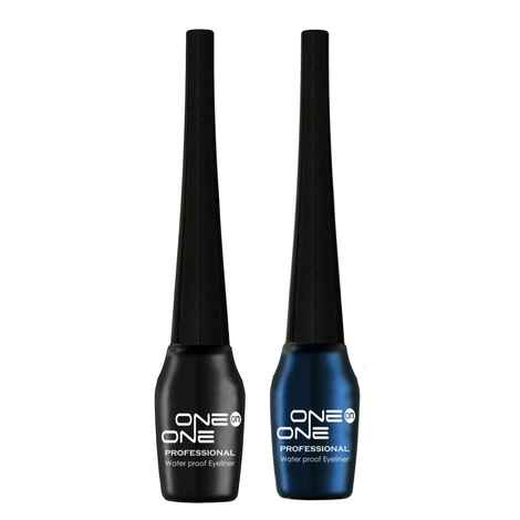 Buy ONE on ONE Waterproof Eyeliner, Set of 2 (Black and Blue) - Purplle