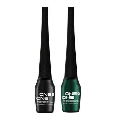 Buy ONE on ONE Waterproof Eyeliner, Set of 2 (Black and Green) - Purplle