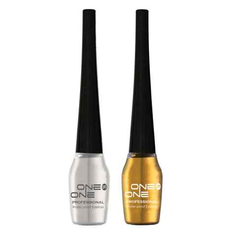 Buy ONE on ONE Waterproof Eyeliner, Set of 2 (Silver and Golden) - Purplle