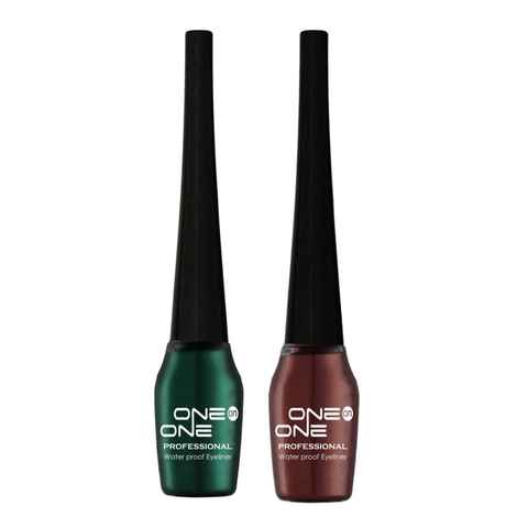 Buy ONE on ONE Waterproof Eyeliner, Set of 2 (Green and Brown) - Purplle