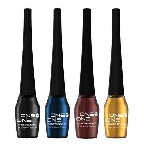 Buy ONE on ONE Waterproof Eyeliner, Set of 4 (Black, Blue, Brown, Golden) - Purplle