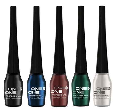 ONE on ONE Waterproof Eyeliner, Set of 5 (Black, Blue, Brown, Green, Silver)