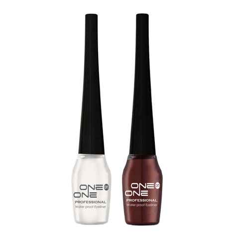Buy ONE on ONE Waterproof Eyeliner, Set of 2 (White and Brown) - Purplle