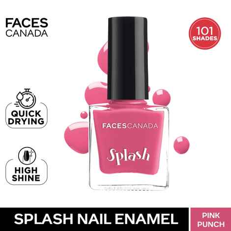 Buy FACES CANADA Ultime Pro Splash Nail Enamel - Pink Punch 130 (8ml) | Quick Drying | Glossy Finish | Long Lasting | No Chip Formula | High Shine Nail Polish For Women | No Harmful Chemicals - Purplle