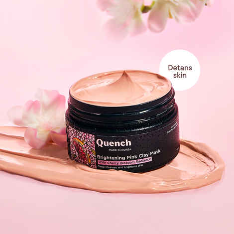 Buy Quench Cherry Blossom Brightening Clay Mask With Pearl Extracts, Refines Pores & Boosts Radiance - 50ml - Purplle