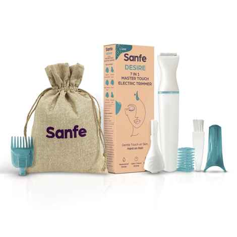 Buy Sanfe Desire 7 in 1 Master Touch Electric Trimmer - Designed For Sensitive Skin | Anti-Slip Grip | Waterproof Design | Easy & Safe| Upto 2 Hours Running Time - 1 Pc - Purplle