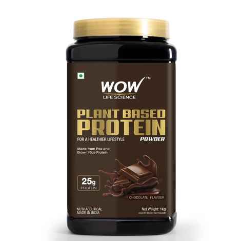 Buy WOW Life Science Plant Protein Powder - Made from Pea & Brown Rice Protein - Chocolate Flavour- For a healthier lifestyle (1 k gm) 1kg - Purplle