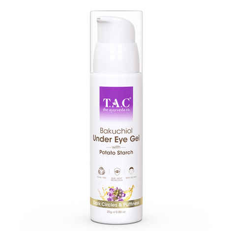 Buy TAC - The Ayurveda Co Bakuchiol Under Eye Gel with Potato Starch for Dark Circles and Puffiness, 25 gm - Purplle