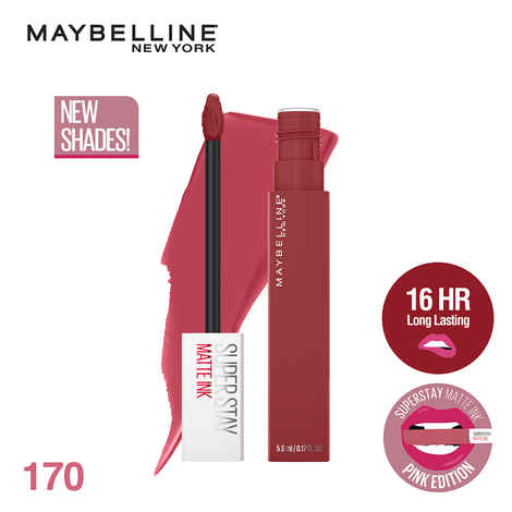 Maybelline New York Super Stay Matte Ink Liquid Lipstick, Lasts Up to 16H - 170 Initiator, 5 ml