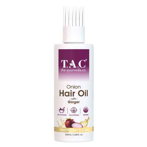 Buy TAC - The Ayurveda Co Onion Hair Oil for Hair with Ginger for Healthy Hair and Scalp, 100 ml - Purplle