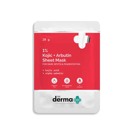 Buy The Derma co.1% Kojic Acid + Arbutin Face  Sheet Mask with Kojic Acid & Alpha Arbutin for Glowing Skin 20 g - Purplle