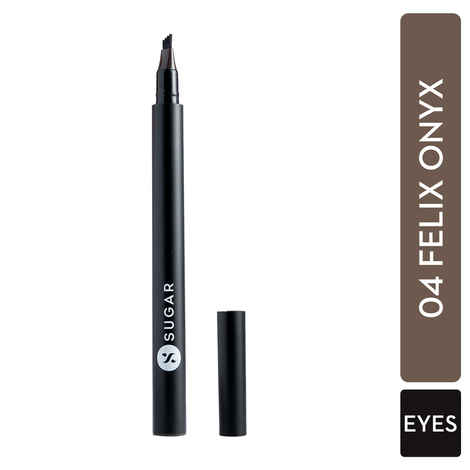 Buy SUGAR Cosmetics Arch Arrival Brow Pen | SmudgeProof & WaterProof | Lasts Upto 12 hrs - Felix Onyx 04 (Black Brow Pen) - Purplle