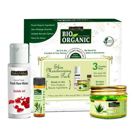 Buy Indus Valley Bio Organic Skin Moisturizing Serum Gift Pack DIY Kit 30 ml+50 ml+5 ml - Purplle