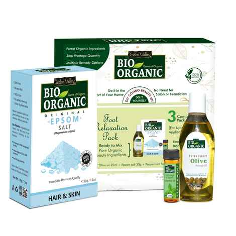 Buy Indus Valley Bio Organic Foot Relaxation Gift Pack Combo DIY Kit 25 ml+30 gm+25 ml - Purplle