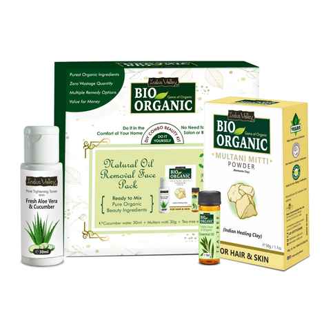 Buy Indus Valley Bio Organic Natural Oil Removal Face Pack DIY Kit 30 ml+30 gm+5 ml - Purplle