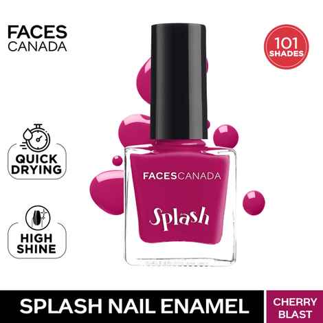 Buy FACES CANADA Ultime Pro Splash Nail Enamel - Cherry Blast 50 (8ml) | Quick Drying | Glossy Finish | Long Lasting | No Chip Formula | High Shine Nail Polish For Women | No Harmful Chemicals - Purplle