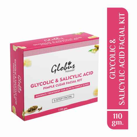 Buy Globus Naturals Pimple Clear Glycolic Acid Facial Kit For Anti- Acne|Dark Spots|Beautiful & Glowing Skin (110 gm) - Purplle