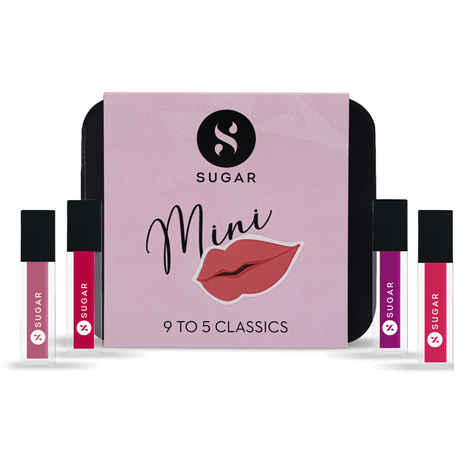 Buy SUGAR Cosmetics Smudge Me Not Mini Liquid Lipstick Sets for Women | Transferproof & Waterproof | Lasts Upto 12+Hours | (Pack of 4) - 9 to 5 Classics - Purplle