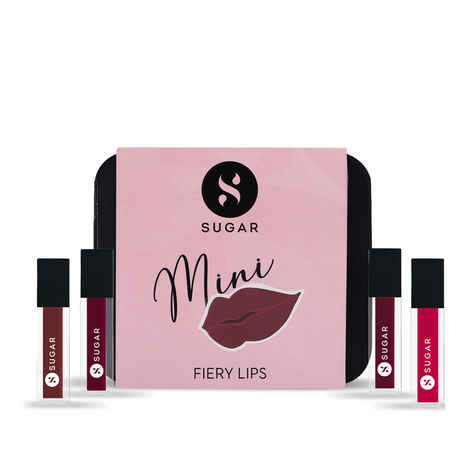 Buy SUGAR Cosmetics Smudge Me Not Mini Liquid Lipstick Sets for Women | Transferproof & Waterproof | Lasts Upto 12+Hours | Pack of 4 - Fiery Lips - Purplle