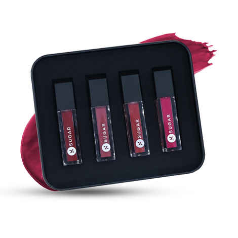 Buy SUGAR Cosmetics Smudge Me Not Mini Liquid Lipstick Sets for Women | Transferproof & Waterproof | Lasts Upto 12+Hours | Pack of 4 - Nude Rules - Purplle