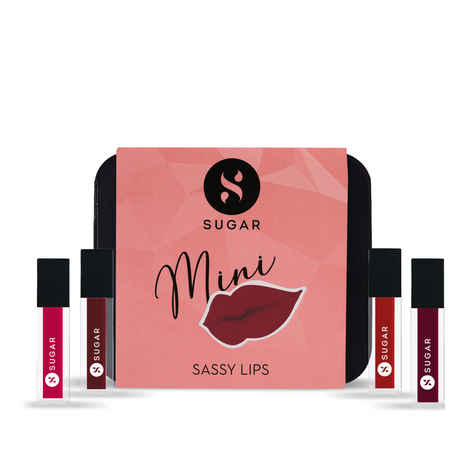 Buy SUGAR Cosmetics Smudge Me Not Mini Liquid Lipstick Sets for Women | Transferproof & Waterproof | Lasts Upto 12+Hours | Pack of 4 - Sassy Lips - Purplle