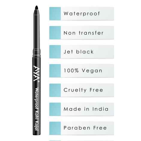 AYA Waterproof Kohl Kajal, Jet Black (0.28 gm)