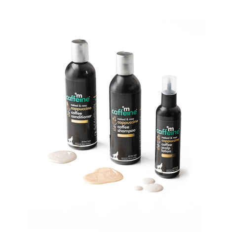 Buy mCaffeine Anti-Dandruff Kit with Cappuccino Scalp Lotion, Shampoo and Conditioner | Complete Dandruff Care Routine with Natural AHA, Almond Milk and Coffee | All Hair Types | 600 ml - Purplle