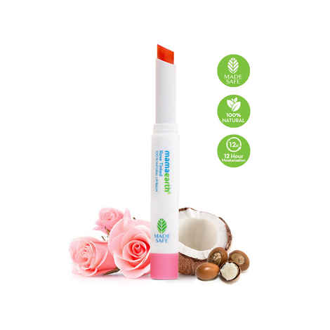 Mamaearth Rose Tinted 100% Natural Lip Balm With Rose Oil and Castor Oil For 12 Hour Moisturization - 2 gm