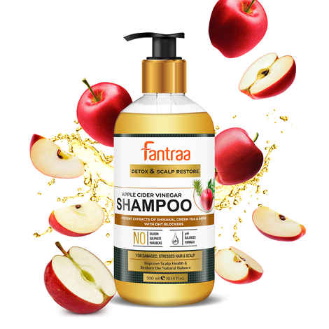 Buy Fantraa Apple Cider Vinegar Shampoo For Improve Hair Scalp Health & Stronger Hair With Apple Cider Vinegar & Shikakai (300 ml) - Purplle