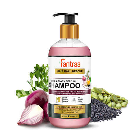 Buy Fantraa Onion Black Seed oil Shampoo For Hair Fall Control and Reinforce Hair Root Strength with Onion & Black Seed Oil (300 ml) - Purplle