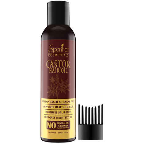 Buy Spantra Castor Hair Oil with Applicator, 200ml - Purplle