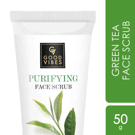 Buy Good Vibes Green Tea Purifying Face Scrub in Tube (50 g) - Purplle