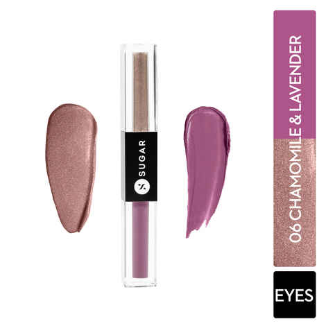Buy SUGAR Cosmetics Two Good To Be True Dual Liquid Eyeshadow | Matte & Metallic | Smudgeproof & Transferproof | 06 Chamomile & Lavender (1.5 ml Each Side) - Purplle
