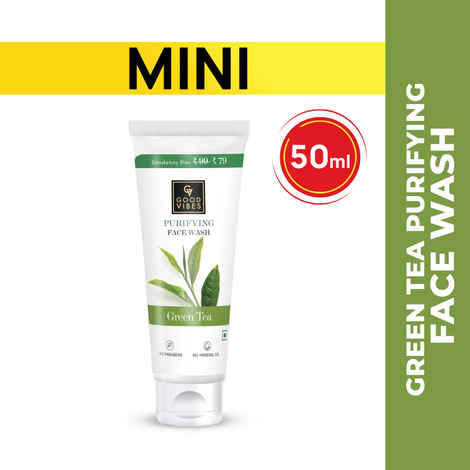 Buy Good Vibes Green Tea Purifying Face Wash in Tube (50 ml) - Purplle