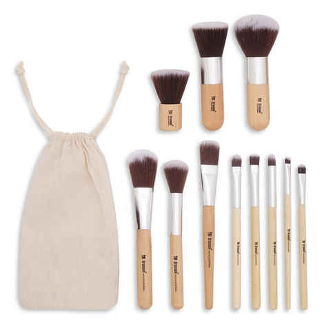 Buy Bronson Professional Bamboo Makeup Brush Set - 11 Pcs - Purplle