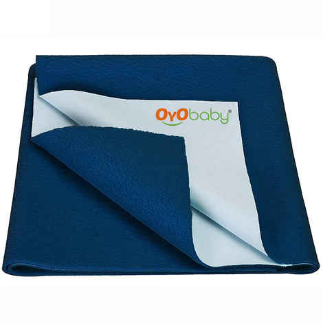 Buy OYO Baby Waterproof Bed Protector Baby Dry Sheet, Large, Dark Sea Blue (140 cm x 100 cm) Large - Purplle