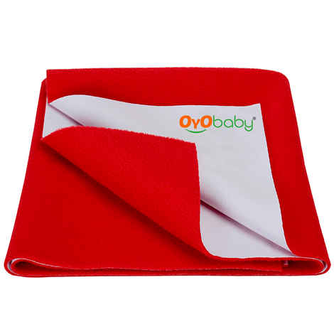 Buy OYO Baby Waterproof Bed Protector Baby Dry Sheet, Large, Red (140 cm x 100 cm) Large - Purplle