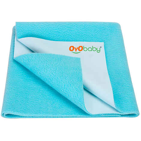 Buy OYO Baby Waterproof Bed Protector Baby Dry Sheet, Large, Sea Blue (140 cm x 100 cm) Large - Purplle