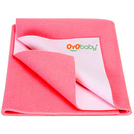 Buy OYO Baby Waterproof Bed Protector Baby Dry Sheet, Large, Salmon Rose (140 cm x 100 cm) Large - Purplle