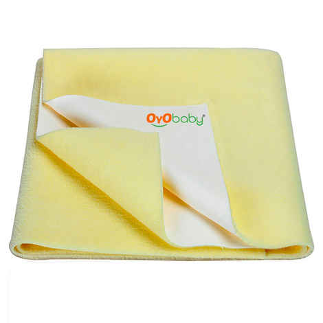 Buy OYO Baby Waterproof Bed Protector Baby Dry Sheet, Large, Yellow (140 cm x 100 cm) Large - Purplle