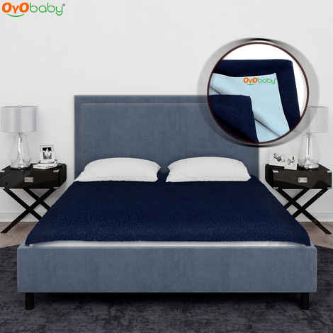 OYO Baby Waterproof Rubber Sheet Double Bed Size (260cm X 200cm, Dark Blue) 1 Pc