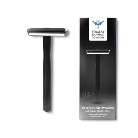 Buy Bombay Shaving CompanyA Black PrecisionA Safety Razor +A 5 Stainless StilA Feather BladesA Combo for Men | Anti Slip Grip | Eliminates Nicks & Cuts, Black 400 gm - Purplle