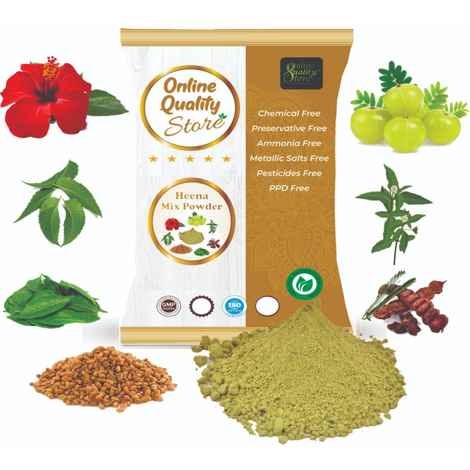 Online Quality Store Henna Mix Powder With Shikakai, Methi,Amla,Bringraj,hibiscus,Neem and Heena for Hair Wash|Mehndi Mix powder|Herbal hair care powder,50 gm