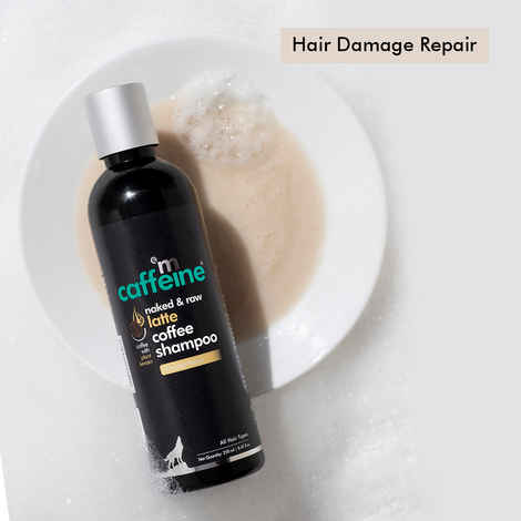 mCaffeine Latte Coffee Shampoo for Damage Repair with Coconut Milk & Keratin | Moisturizes and Nourishes Dry Hair | Sulphate & Paraben Free for Smooth & Shiny Hair | For Men & Women | 250 ml