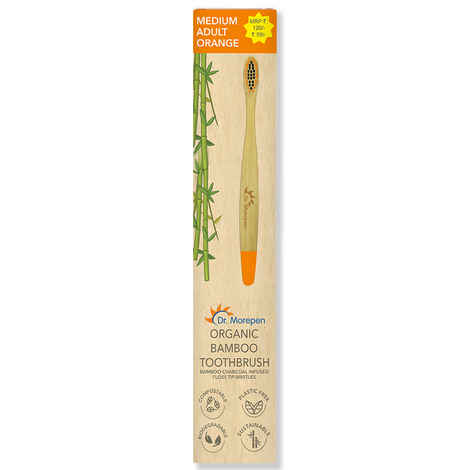 Buy DR. MOREPEN Organic Bamboo Toothbrush For Adults - Orange 1 Pc - Purplle