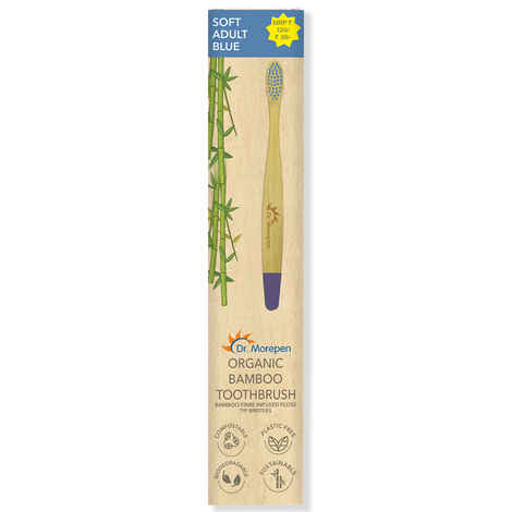 Buy DR. MOREPEN Organic Bamboo Toothbrush For Adults - Blue 1 Pc - Purplle